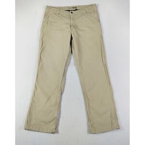 Carhartt Dungaree Pants Mens 36x30‎ Beige Relaxed Fit Lined Carpenter Workwear